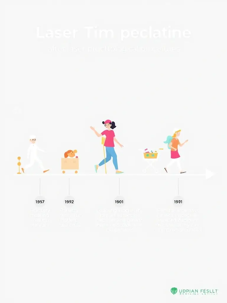 A visual timeline illustrating the faster recovery process associated with laser proctological procedures at Acacia Surgery & Breast Clinic, compared to traditional methods.