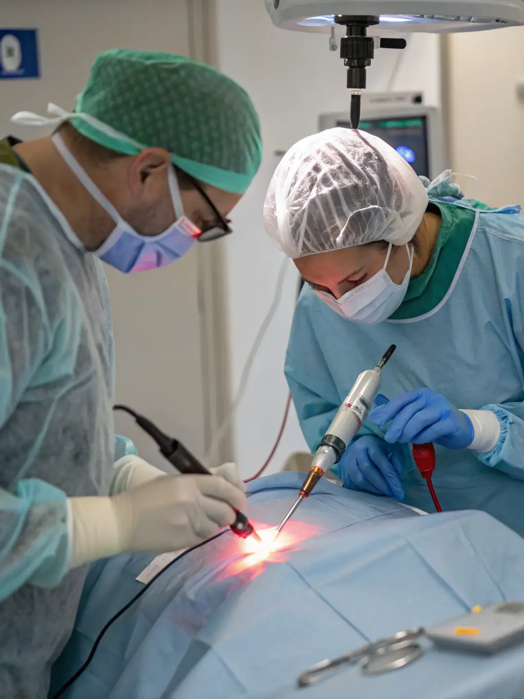 A visual representation of the Laser Hemorrhoidoplasty procedure, illustrating how laser energy is used to shrink hemorrhoids effectively and reduce the risk of recurrence at Acacia Surgery & Breast Clinic.