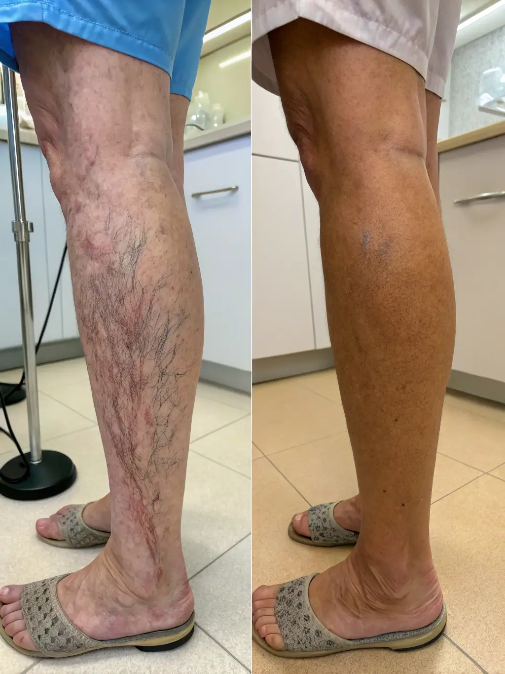 A before-and-after comparison image showcasing the positive results of laser proctological procedures performed at Acacia Surgery & Breast Clinic, highlighting the improved patient outcomes.