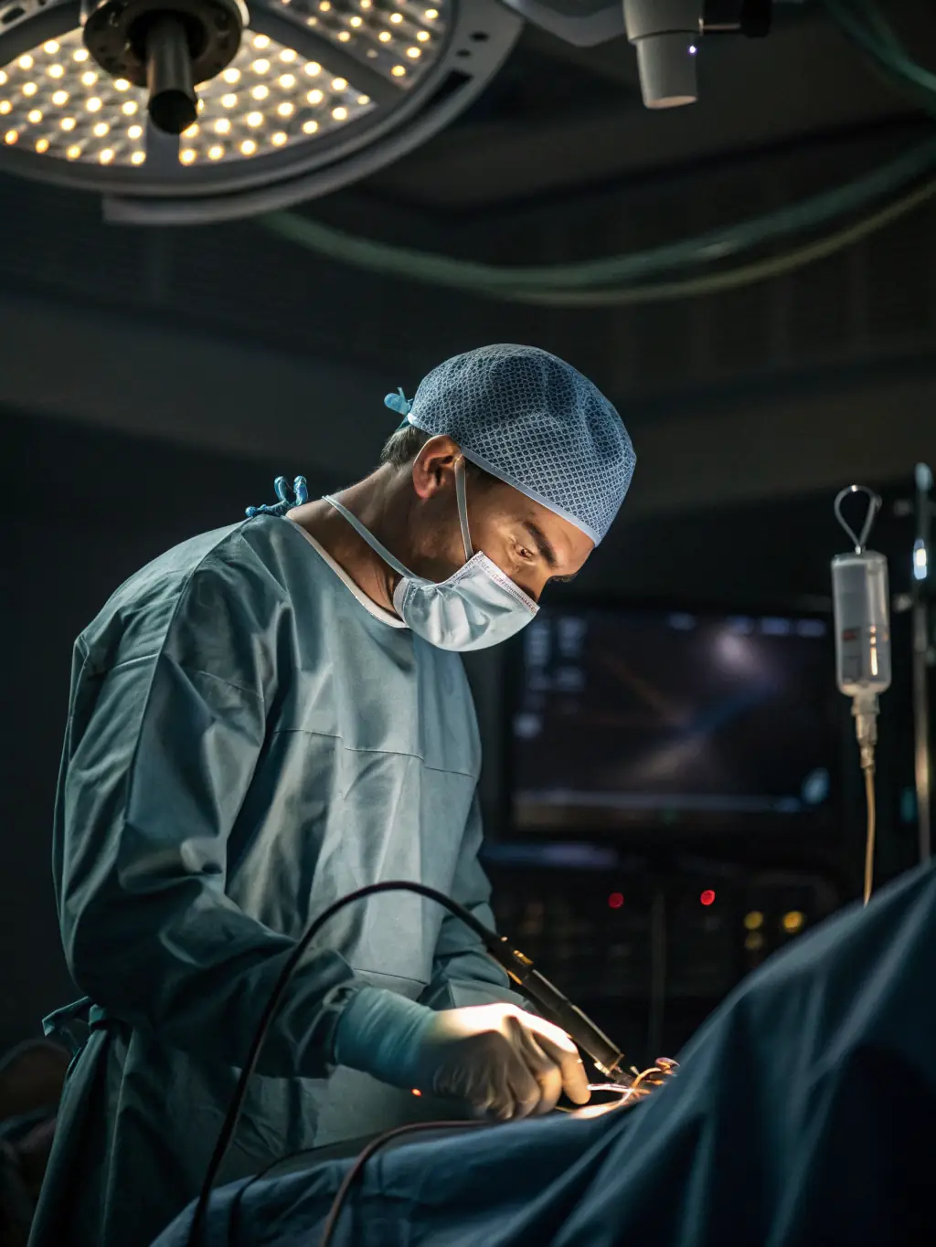 An image showcasing a doctor using advanced laser equipment during a proctological procedure at Acacia Surgery & Breast Clinic, highlighting the precision and minimal invasiveness of the technique.